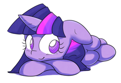 Size: 1777x1217 | Tagged: safe, artist:moron, derpibooru import, twilight sparkle, cute, looking at you, lying, lying down, solo