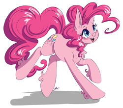 Size: 3479x3066 | Tagged: safe, artist:faline-art, pinkie pie, earth pony, pony, blushing, cute, diapinkes, happy, high res, simple background, solo, white background