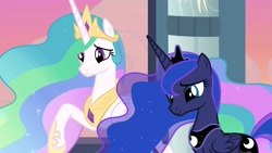 Size: 1920x1080 | Tagged: safe, screencap, princess celestia, princess luna, alicorn, pony, the last problem, royal sisters