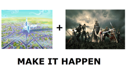 Size: 1400x796 | Tagged: safe, games ponies play, spoiler:s03, all caps, crystal empire, exploitable meme, final fantasy, make it happen, meme, meta