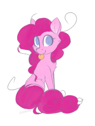 Size: 1200x1600 | Tagged: safe, artist:ohsushime, pinkie pie, pony, :p, ponk, silly, silly pony, simple background, sitting, solo, tongue out, transparent background