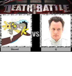 Size: 900x942 | Tagged: safe, discord, death battle, john de lancie, meta, q, star trek