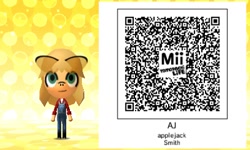 Size: 400x240 | Tagged: safe, applejack, pony, barely pony related, mii, qr code, tomodachi life