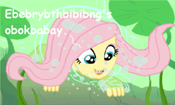 Size: 980x588 | Tagged: safe, artist:php43, edit, fluttershy, equestria girls, the cutie mark chronicles, blowing bubbles, breathplay, bubble, cute, equestria girls interpretation, equestria girls-ified, gurgling, ms paint, pond, scene interpretation, show accurate, underwater, watershy