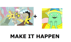 Size: 1008x600 | Tagged: safe, discord, adventure time, exploitable meme, freak city, magic man, make it happen, meta