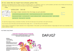 Size: 929x641 | Tagged: safe, apple bloom, scootaloo, sweetie belle, cutie mark crusaders, derpibooru, meta, text