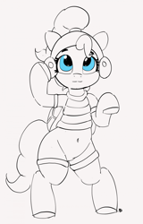 Size: 1280x1996 | Tagged: safe, artist:pabbley, pinkie pie, earth pony, pony, 30 minute art challenge, alternate hairstyle, bipedal, clothes, cosplay, costume, cute, diapinkes, hammer bro, partial color, ponytail, socks, super mario bros.