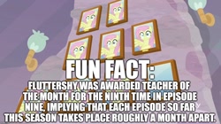 Size: 1276x716 | Tagged: safe, edit, edited screencap, editor:useraccount, screencap, fluttershy, pegasus, pony, non-compete clause, season 8, spoiler:s08, image macro, meme, teacher of the month, truth