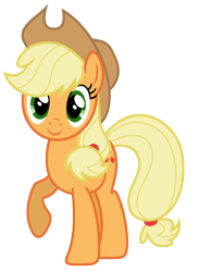 Size: 5100x7000 | Tagged: safe, artist:estories, applejack, earth pony, pony, absurd resolution, female, looking at you, mare, raised hoof, simple background, smiling, solo, transparent background, vector