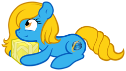 Size: 1280x720 | Tagged: safe, artist:furrgroup, oc, oc only, oc:internet explorer, ask internet explorer, browser ponies, internet explorer, present, simple background, smiling, solo, white background