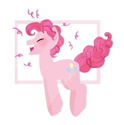 Size: 769x774 | Tagged: safe, bubble berry, pinkie pie, pony, happy, male, pronking, rule 63, smiling, solo