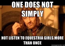 Size: 400x283 | Tagged: safe, boromir, image macro, lord of the rings, meme, meta, one does not simply walk into mordor