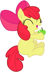 Size: 2872x4522 | Tagged: safe, artist:ocredan, apple bloom, apple, filly, simple background, solo, vector, white background