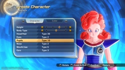 Size: 1200x675 | Tagged: safe, pinkie pie, equestria girls, character creator, clothes, crossover, dragon ball xenoverse 2, saiyan armor, screenshots, video game