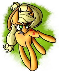 Size: 1373x1672 | Tagged: safe, artist:nekro-led, applejack, earth pony, pony, bucking, cowboy hat, cutie mark, female, hairband, hat, mare, solo