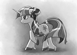 Size: 1114x800 | Tagged: safe, artist:gem-magic, derpibooru import, twilight sparkle, monochrome, solo, unshorn fetlocks