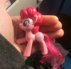 Size: 1024x991 | Tagged: safe, artist:sugalawliet, pinkie pie, pony, hand, irl, photo, solo, toy