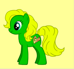 Size: 470x438 | Tagged: safe, oc, oc only, earth pony, pony, pony creator, female, gak, gakpony, green, mare, meme, meta, ponified, solo, yellow