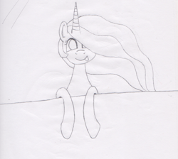 Size: 1500x1341 | Tagged: safe, artist:geraldinedesireearts, princess celestia, alicorn, pony, female, monochrome, solo, traditional art