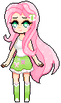 Size: 86x146 | Tagged: safe, artist:ofruittango, fluttershy, equestria girls, animated, blinking, boots, clothes, cute, female, human coloration, pixel art, shoes, simple background, skirt, socks, solo, transparent background