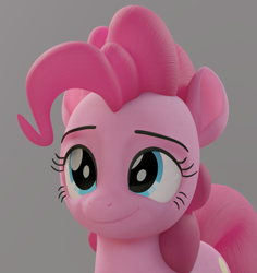 Size: 1023x1083 | Tagged: safe, artist:therealdjthed, pinkie pie, earth pony, pony, 3d, 3d model, blender, bust, cycles, cycles render, female, mare, model:djthed, simple background, smiling, solo