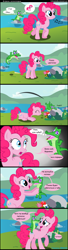 Size: 1000x3650 | Tagged: safe, artist:coltsteelstallion, edit, gummy, pinkie pie, earth pony, pony, comic, cyrillic, rock, russian, teeth, translation