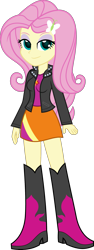 Size: 969x2565 | Tagged: safe, artist:salemcat, edit, editor:slayerbvc, fluttershy, equestria girls, boots, clothes, clothes swap, female, jacket, leather jacket, shoes, simple background, skirt, solo, transparent background, vector, vector edit