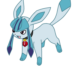 Size: 804x732 | Tagged: safe, sonata dusk, female, gem, glaceon, jewelry, necklace, pokefied, pokémon, simple background, siren gem, solo, species swap, white background