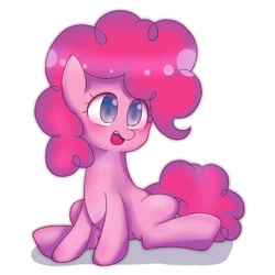 Size: 1000x1000 | Tagged: safe, artist:770nanao15, pinkie pie, earth pony, pony, cute, diapinkes, female, filly, looking at you, simple background, solo, white background