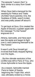 Size: 656x1409 | Tagged: safe, lesson zero, barely pony related, greek mythology, meta, text, tl;dr