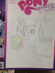 Size: 768x1024 | Tagged: safe, artist:andypriceart, derpibooru import, twilight sparkle, angry birds, cheating, hilarious in hindsight, rubik's cube, solo