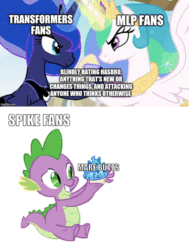 Size: 666x880 | Tagged: safe, artist:star-burn, edit, edited screencap, screencap, princess celestia, princess luna, spike, alicorn, dragon, pony, between dark and dawn, butt, caption, female, male, mare, plot, text, transformers