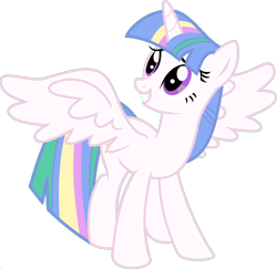 Size: 1920x1870 | Tagged: safe, artist:kamyk962, edit, princess celestia, twilight sparkle, twilight sparkle (alicorn), alicorn, pony, fusion, ponyar fusion, recolor, simple background, solo, transparent background, vector, vector edit