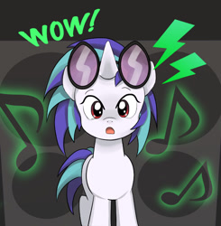 Size: 700x715 | Tagged: safe, artist:ice9, dj pon-3, vinyl scratch, pony, unicorn, music notes, pixiv, solo, wow