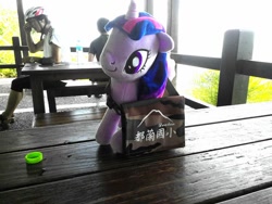 Size: 960x720 | Tagged: safe, artist:onlyfactory, derpibooru import, twilight sparkle, bootleg, chinese, irl, messenger bag, photo, plushie