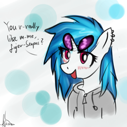 Size: 1280x1280 | Tagged: safe, artist:kaine, dj pon-3, vinyl scratch, pony, unicorn, cute, doodle, solo