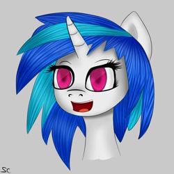 Size: 894x894 | Tagged: safe, artist:scarletcurl, dj pon-3, vinyl scratch, pony, unicorn, solo, vinyl