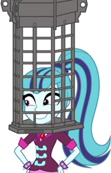 Size: 900x1400 | Tagged: safe, edit, sonata dusk, equestria girls, bloodborne, cage, cage of mensis, female, micolash, silly, simple background, solo, white background