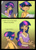 Size: 1024x1415 | Tagged: safe, artist:kianamai, artist:mrs89fluffy, derpibooru import, twilight sparkle, oc, oc:starburst, human, castle sweet castle, alternate hairstyle, colored, comic, embarrassed, female, hilarious in hindsight, humanized, humanized oc, kilalaverse, mother and child, mother and daughter, next generation, offspring, parent and child, parent:flash sentry, parent:twilight sparkle, parents:flashlight, photo, punklight sparkle