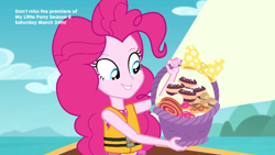 Size: 1920x1080 | Tagged: safe, screencap, pinkie pie, better together, equestria girls, the salty sails, clothes, food, solo, swimsuit