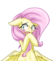 Size: 320x370 | Tagged: safe, artist:azurepicker, fluttershy, pegasus, pony, blushing, female, mare, open mouth, simple background, solo, transparent background