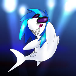 Size: 600x600 | Tagged: safe, artist:kushina13, dj pon-3, vinyl scratch, shark, pixiv, sharkified, solo, species swap, vinyl shark