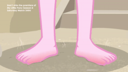 Size: 800x450 | Tagged: safe, screencap, pinkie pie, equestria girls, equestria girls series, too hot to handle, animated, barefoot, close-up, feet, gif, hot, legs, ouch, solo
