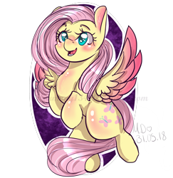 Size: 3396x3500 | Tagged: safe, artist:harmony134, fluttershy, pegasus, pony, blushing, cute, female, shyabetes, signature, simple background, solo, spread wings, transparent background, wings