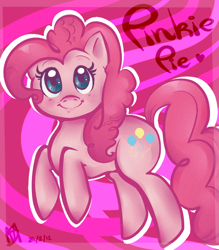 Size: 700x800 | Tagged: safe, artist:lyanna-the-ghost, pinkie pie, earth pony, pony, cute, female, looking at you, mare, smiling, solo