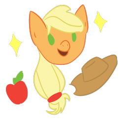 Size: 1000x1000 | Tagged: safe, artist:pansyseed, applejack, earth pony, pony, apple, bust, design, food, hat, portrait, shirt design, simple background, solo, transparent background