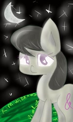 Size: 576x960 | Tagged: safe, artist:kimiwidraws, octavia melody, earth pony, pony, backwards cutie mark, moon, night, solo