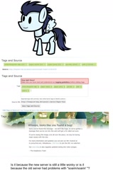 Size: 1024x1608 | Tagged: safe, soarin', insect, derpibooru, meta, text