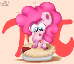 Size: 3067x2660 | Tagged: safe, artist:bronybehindthedoor, pinkie pie, earth pony, pony, food, pi day, pie, solo