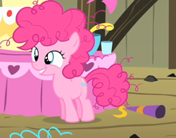 Size: 496x389 | Tagged: safe, screencap, pinkie pie, earth pony, pony, the cutie mark chronicles, cropped, cute, diapinkes, female, filly, filly pinkie pie, messy mane, smiling, solo, younger